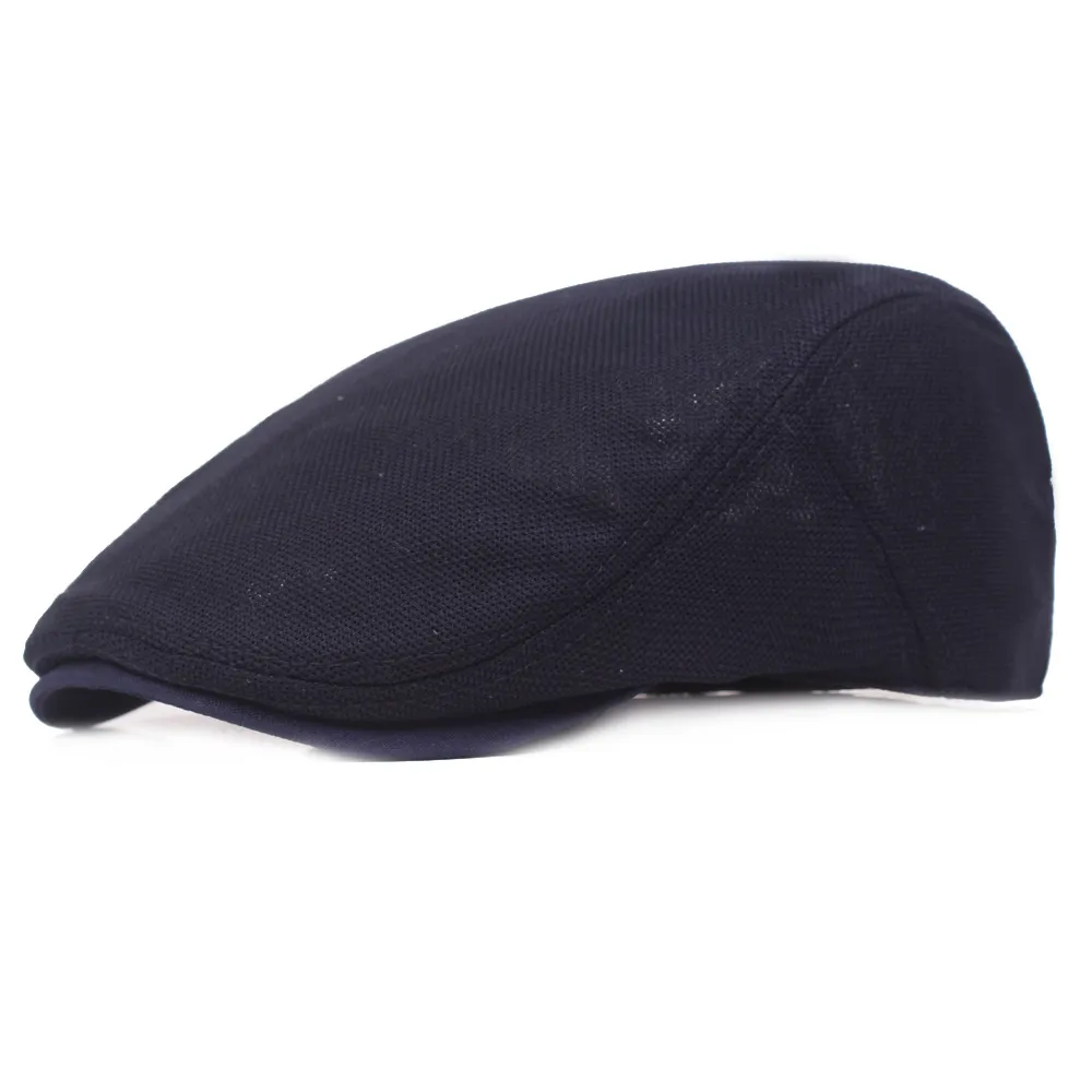 2019 Nieuwe Stijl Hoge Kwaliteit Unisex Ademend Katoen Krantenverkoper Cap Klimop Hoeden Casual Platte Rijden Golf Cabbie Caps Zonneklep cap286r