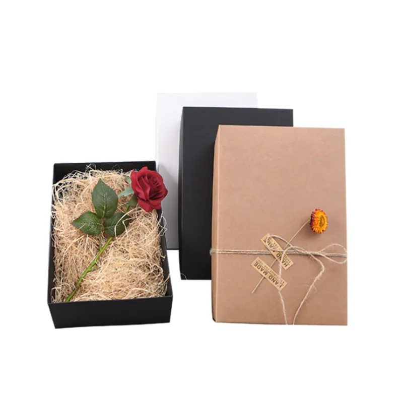 Lot De 16 Boîtes Cadeaux Carrées En Kraft Noir - 10x10x10 Cm - Emballage Mariage, Anniversaire, Fête