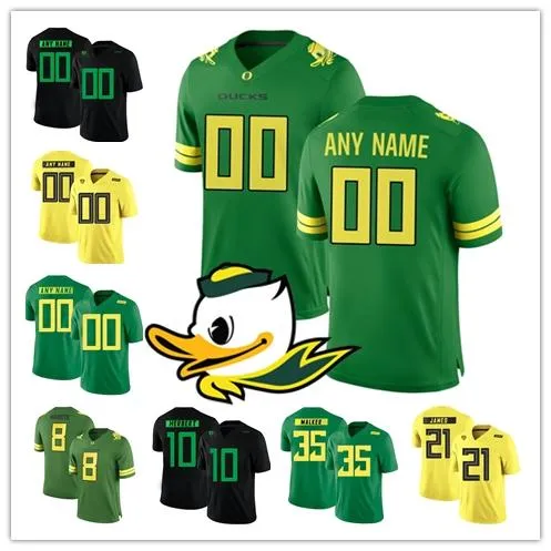 Custom NCAA Oregon Duck Tout nom numéro 10 Justin Herbert 8 Marcus Mariota 47 Kiko Alonso a cousu le maillot de football collégial pour hommes