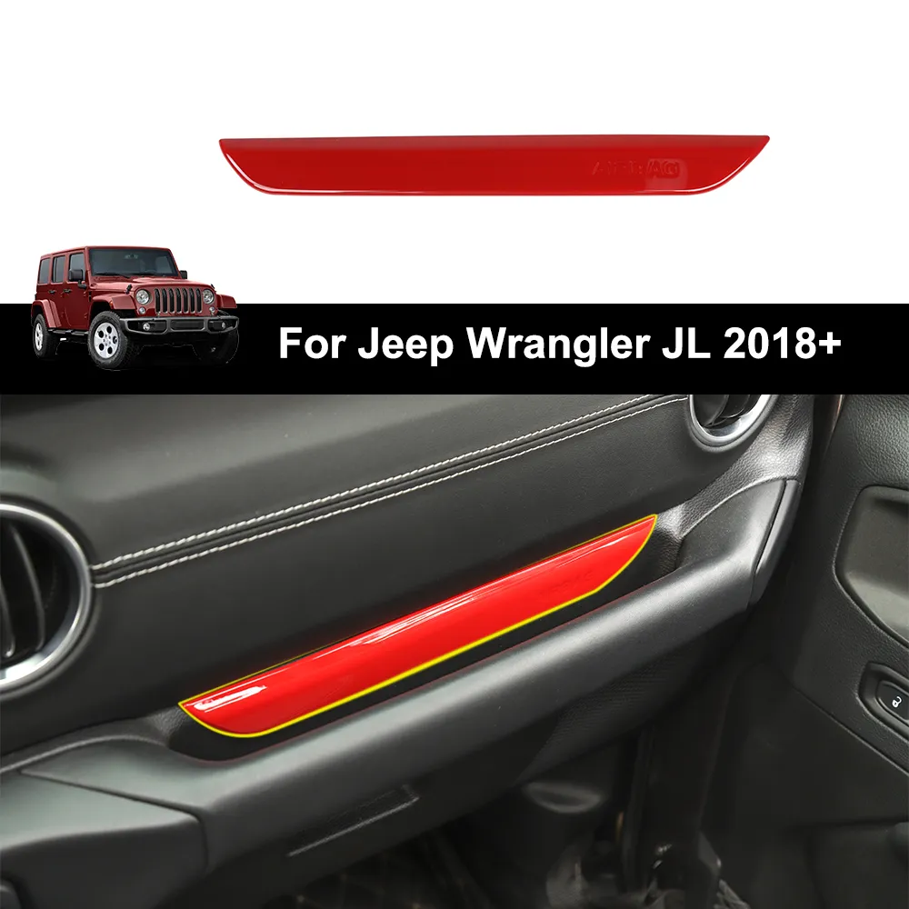 Co-Pilot Handvat Trim Strip Decoratie Rood Voor Jeep Wrangler JL 2018 Fabrieksuitlaat Hoge Quatlity Auto Interne Accessoires