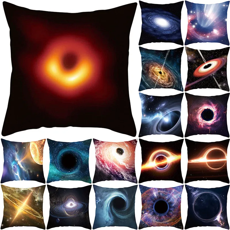 2019 Black Hole Federa stampata 45 * 45cm Square Galaxy Planet Fashion Copricuscino Divano per auto Federe per cuscini quadrati Decorazioni per la casa Nuovo stile