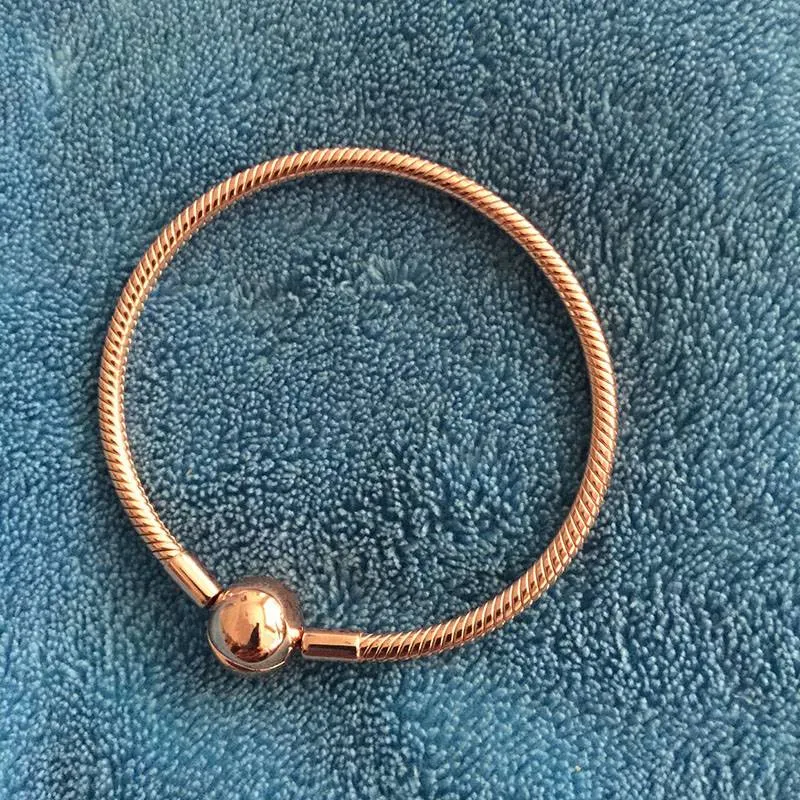 Nuovo braccialetto classico in osso di serpente con fibbia per gioielli Pandora moda elegante catena base in oro rosa decorazioni femminili di alta qualità290K