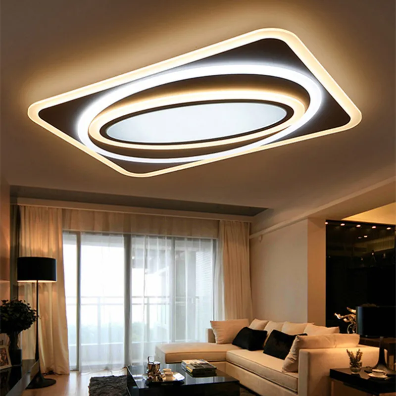 Modernt tak ljuskronor lyser kvadrat akryl LED belysningsarmaturer för vardagsrum sovrum dekoration