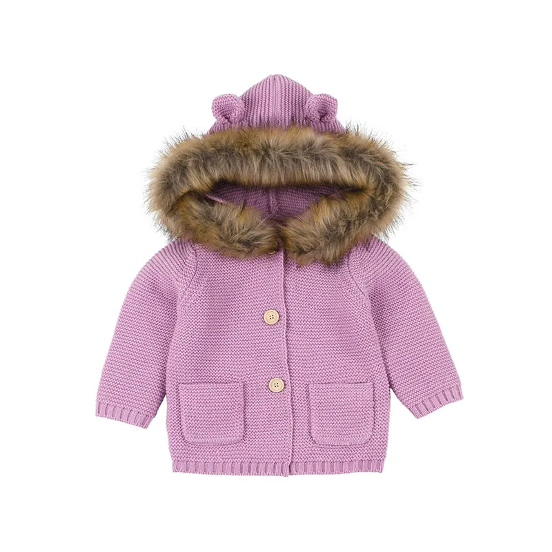 bambini vestiti firmati ragazzi ragazze Outwear infantile pelliccia sintetica Cappotto con cappuccio Primavera Autunno Cardigan maglione moda bambino Abbigliamento 2 colori C6849