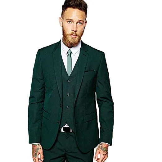 Fashionable Two Buttons Groomsmen Notch Lapel Groom Tuxedos Men Suits Wedding/Prom/Dinner Best Man Blazer(Jacket+Pants+Tie+Vest) 788