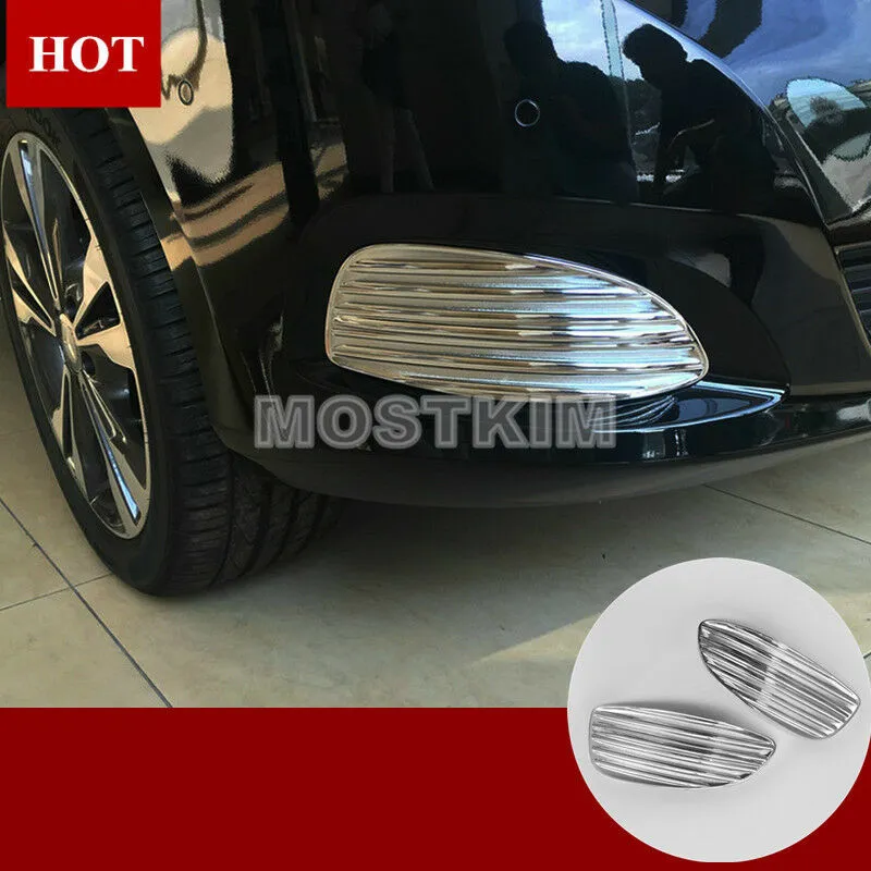 ABS Chrome Front Fog Light Trim Cover 2pcs For Benz V-Class W447 2014-2019