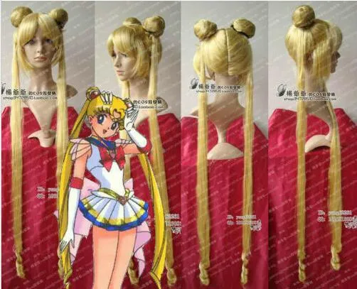 Sailor Moon Tsukino Usagi Cos Parrucca New Long Mix Blonde Cosplay Anime Parrucche