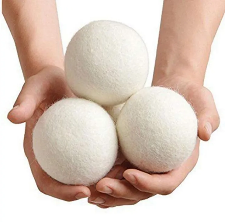 100 naturliga ulltorkbollar Premium återanvändbart naturligt tygmjukgörare Statiska minskar hjälper torra kläder i tvätt snabbare
