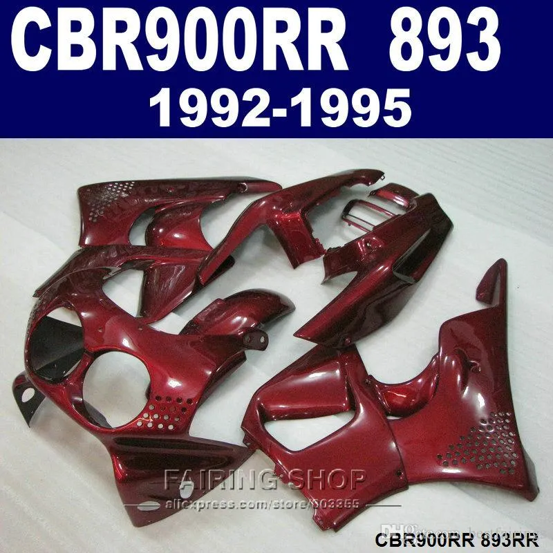 Personalizar pintura carenado kit Honda CBR900RR CBR 893 1992-1995 rojo carenados set CBR 900 RR 09 10 11 CX38