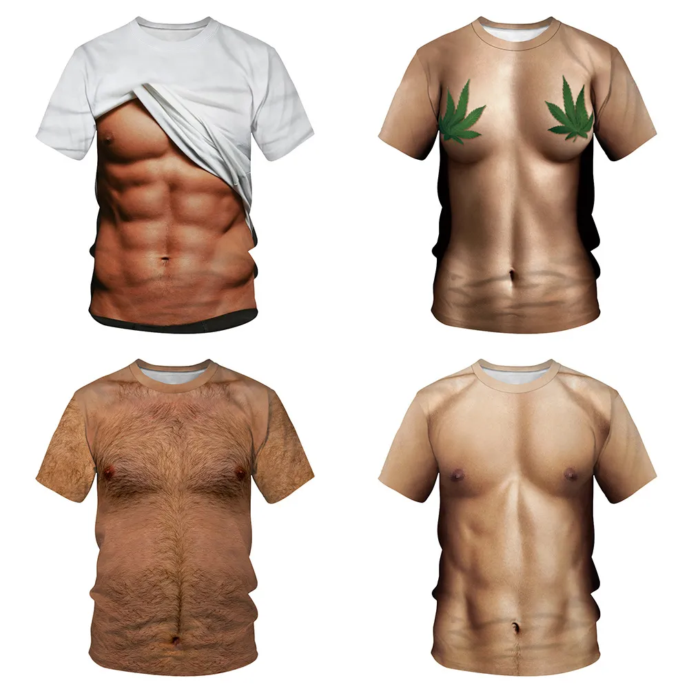 QNPQYX Nowa Streetwear T Koszulki Dla Mężczyzn T Koszulki Kobiety Śmieszne Mięśni Mężczyzna Cosplay 3D Drukowane Koszulki Lato Fitness Tees Hurtownie