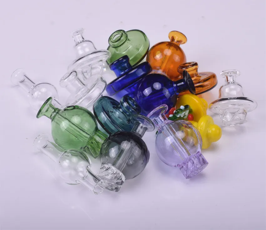 Sfera di vetro Carb Cap Bubble 7 stili Per 10mm 14mm 18mm Quarzo Banger Chiodi Tubi di acqua di vetro Piattaforme petrolifere