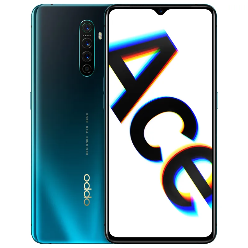 Originele OPPO RENO ACE 4G LTE CELL TELEFOON 12 GB RAM 256 GB ROM Snapdragon 855 Plus Octa Core 48MP NFC 4000 MAH Android 6.5 "Full Screen FingerPrint ID Face Smart Mobile Phone