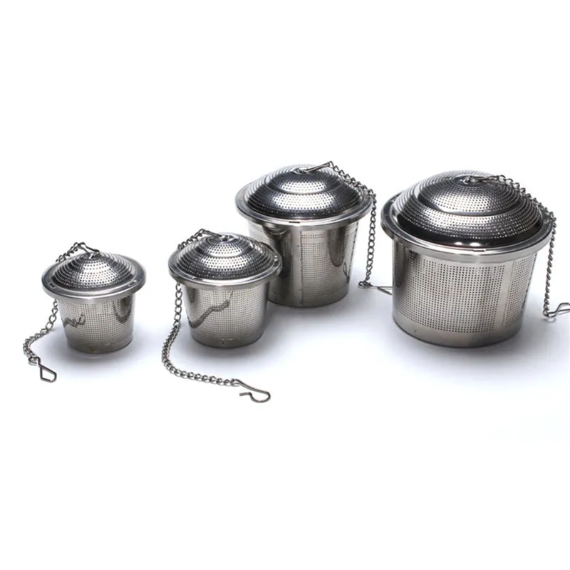 Kruiden tas thee infuser 304 roestvrij stalen mand met cap Hot pot koken soep stoofpot theepot mesh filter