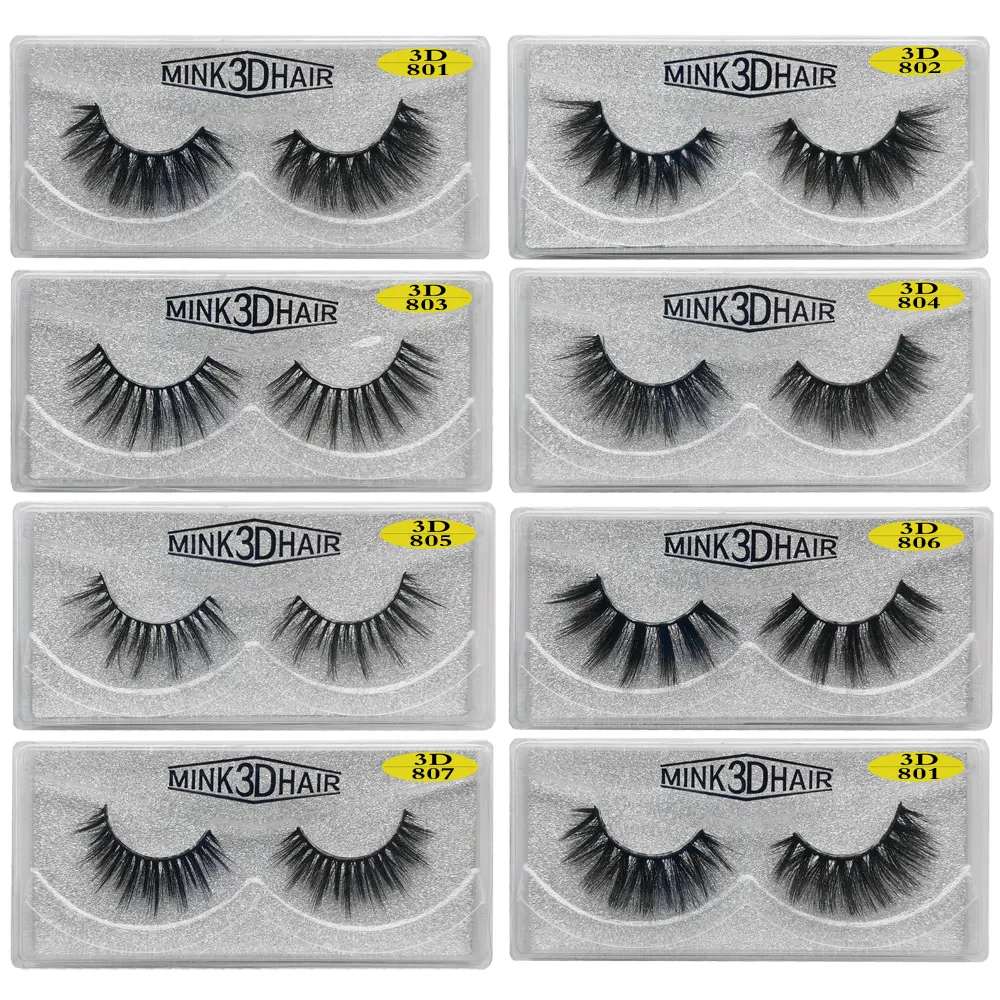 3D Vizon Kirpik Toptan Doğal Yanlış Kirpik 3D Vizon Lashes Yumuşak Makyaj Uzatma Makyaj Sahte Göz Lashes 3D Serisi