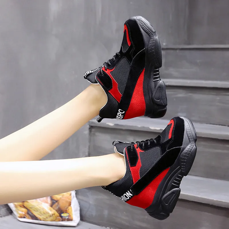 Zapatos de plataforma alta para mujer Zapatillas plataforma con cuña para mujer Tacón 2019