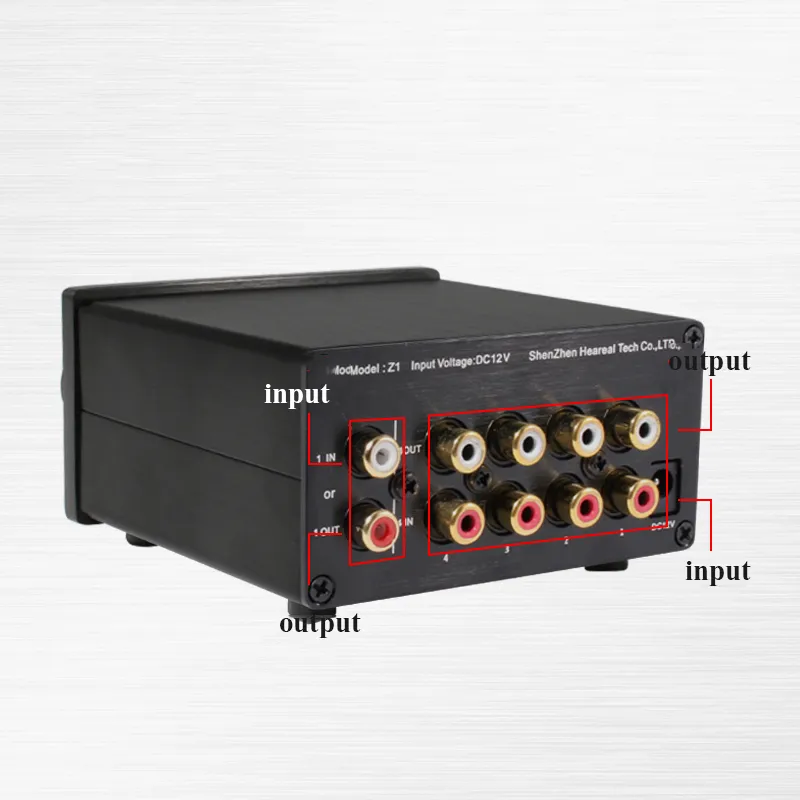 4 Input/1 Input Audio Signal Stereo Audio Switcher With RCA AC100V 240V ...