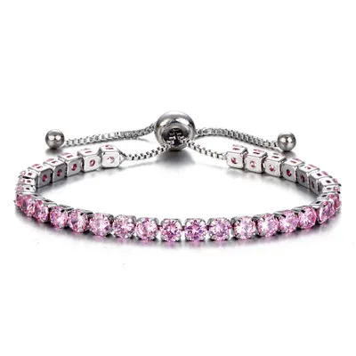 Nouveau bracelet de tennis rond pour femmes Bracelets de charme en zircone en or rose en or rose