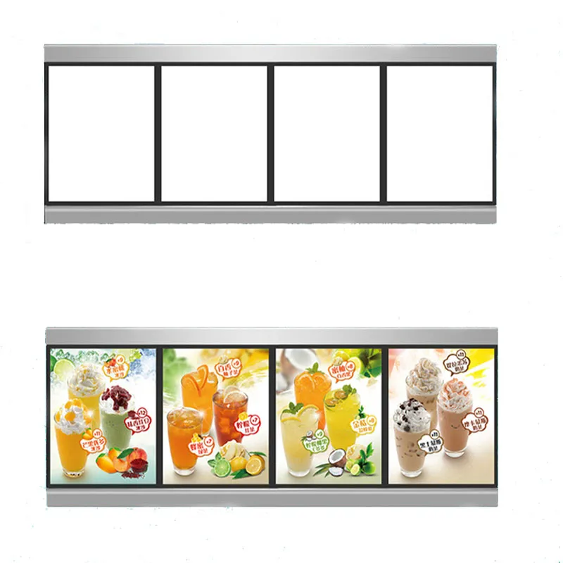 Menu del ristorante Light Box Display pubblicitario Attrezzatura per asporto el 5 Colonna grafica208s