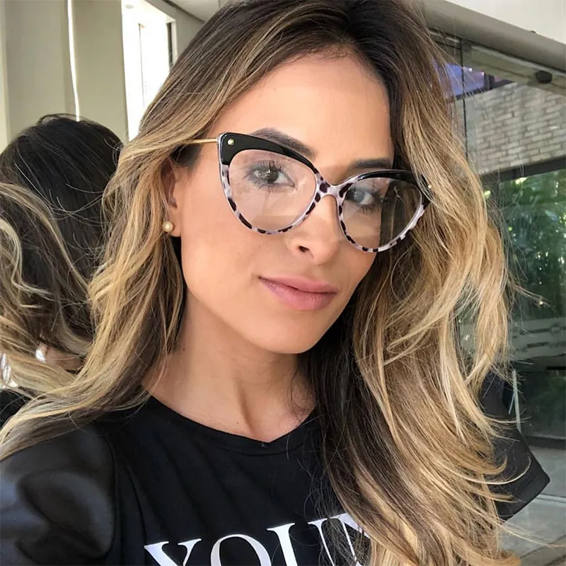 Vente en gros Lunettes il de chat Cadre Femmes 2018 Marque Designer Lunettes optiques pour femme Cadre en m tal de haute qualit OS039