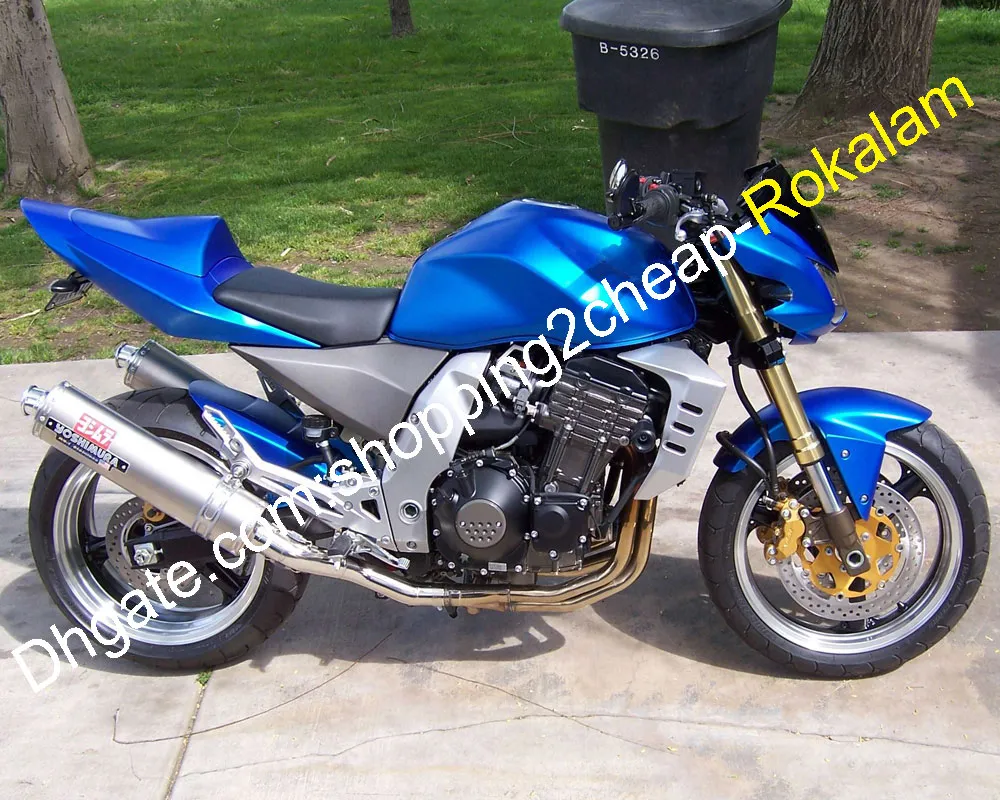 Pour Kawasaki Moto Cowling Z1000 2003 2004 2005 2006 Z 1000 03 04 05 06 Kit de carénages de carrosserie bleu Moto (moulage par injection)