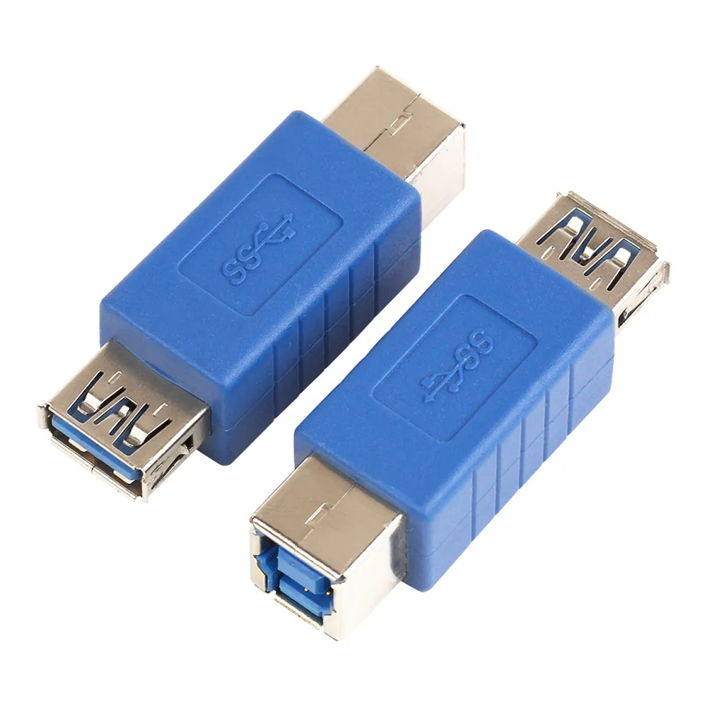 Blue Connector USB 3.0 Tipo B f￪mea para a impressora Tipo A Feminino Jack DC Adaptador de plugue de energia para PC