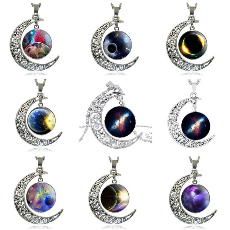 Men's and women's stars, moon, time jewel Necklace DAN182 mix order Pendant Necklaces