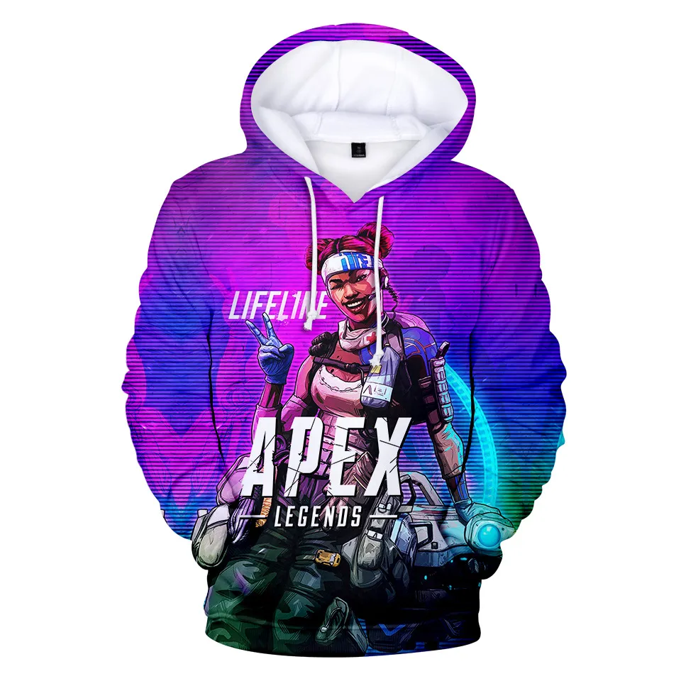 Fashion-Apex Legends Deisnger Mens Hoodies春のティーンエイジャースウェットシャツフード付き3Dプリント長袖プルオーバー256U