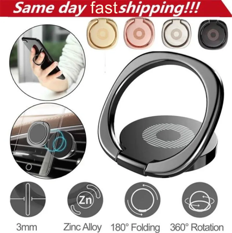 Smartphone Ring HALTERUNG 360° Finger Halter ULTRA SLIM Drehbar Handy Ständer