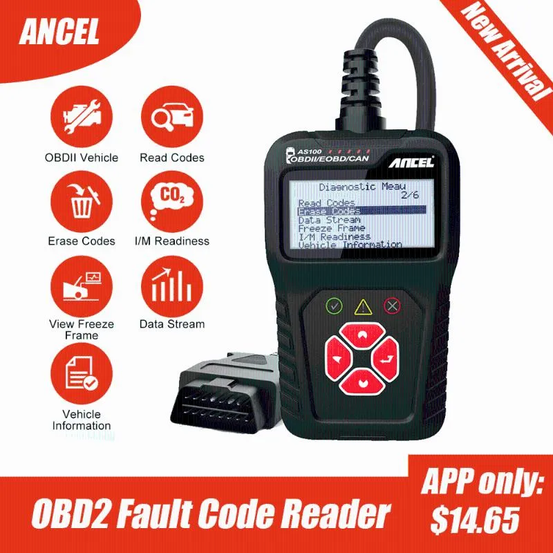 ANCEL AS100 OBD2 Auto Scanner Live Data ODB2 OBD Código 2 leitor para o motor Easydiag OBD2 Scanner PK ELM327 Ferramenta de diagnóstico de carro