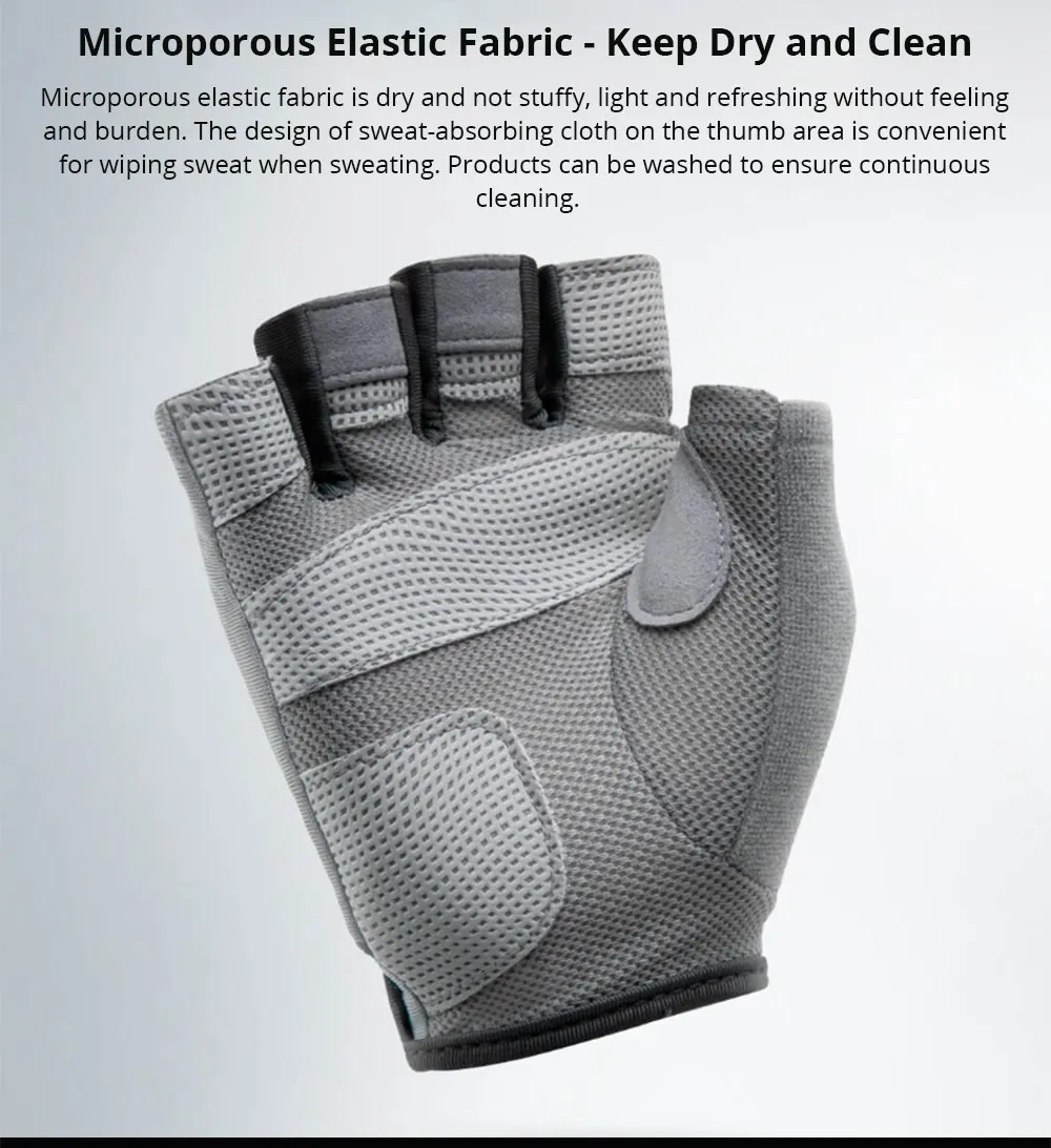 XQIAO Q850 Легкий Подъемное Фитнес Перчатки Aniti-ИЖФКН Половина Finger перчатки размер L - серый