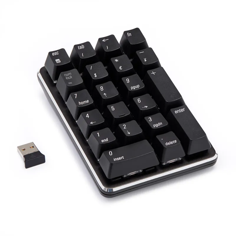 Intelligente 2,4-G-USB-Funktastatur mit 21 Tasten, mechanisch und numerisch für Notebook, Desktop, Finanzbuchhaltung, schnelle Dateneingabe, digitale kabellose Tastatur