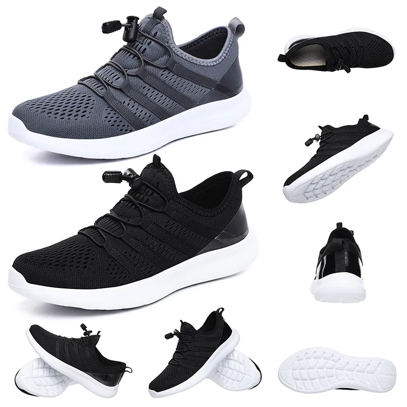 Descuento Venta al por mayor para mujer para hombre Zapatos para correr Negro Gris entrenadores deportivos corredores zapatillas de deporte Marca casera Hecho en China tamaño 39-44