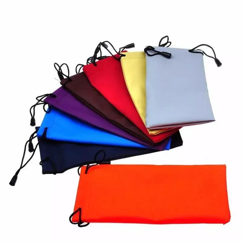 Kleurrijke Zonnebril Pouch Microfiber Stof Waterdichte Zonnebril Tas Draagbare Trekkoord Brillen Gevallen Cellphone Horloges Sieraden Draagtas