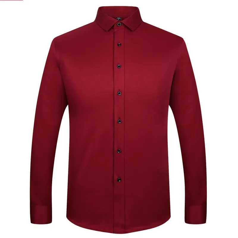 Micro-elastic Non-ironing Men Dress Shirts Long Sleeve Plus Size Formal Groom Wear Business Male Work Office Shirts