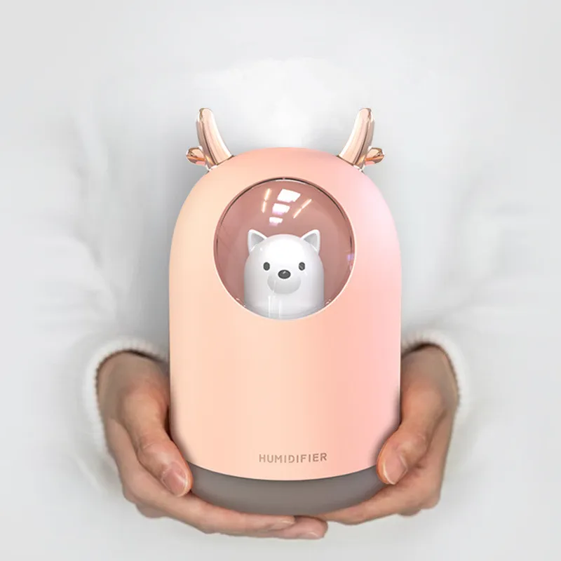 Petit ours mini usb coloré veilleuse voiture maison mignon animal mignon muet aromathérapie humidificateur dhl gratuit