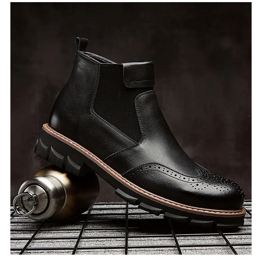 Hot Sale-Mens Designer Martin Laarzen Studenten Plus Fluwelen Casual Warme Katoen Laarzen Mode Trend Nieuwe Stijl Mens High-Cut Tooling Boots