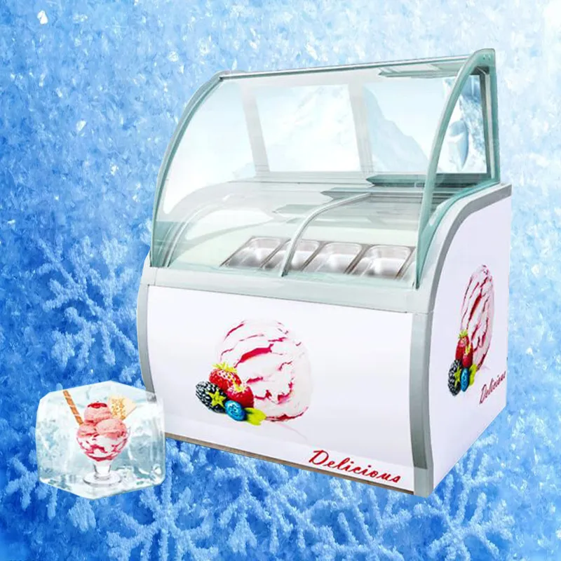 200W Hard Ice Cream Showcase ice cream dispaly cabinet commercial showcase freezer