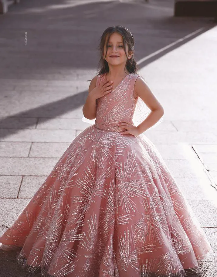 Lovely Dubai Style flower girl dress for Pageants, First Holy Communion, and Church - 2019 Collection