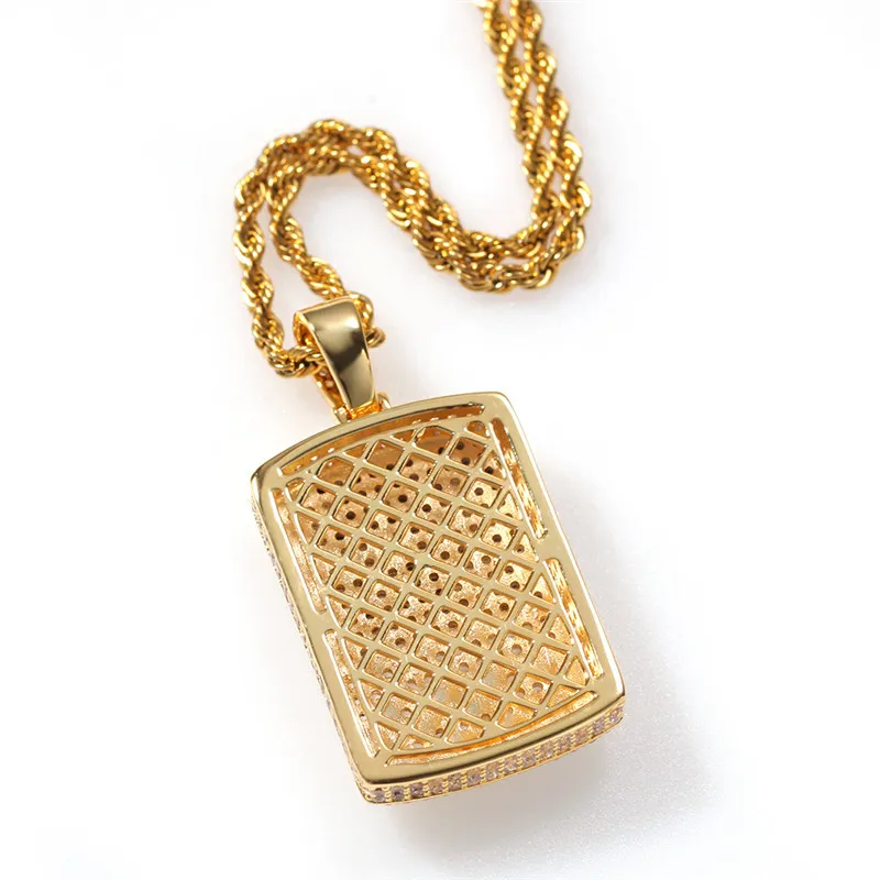 Hip Hop Sparkling CZ Digital Scale Gold Pendant For Men For