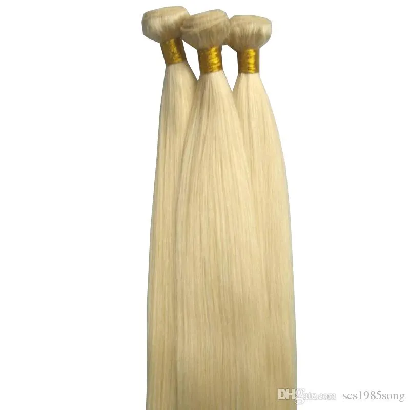 blonde color 613 straight human hair weft for white women 100gr piece 3pcs lot free dhl