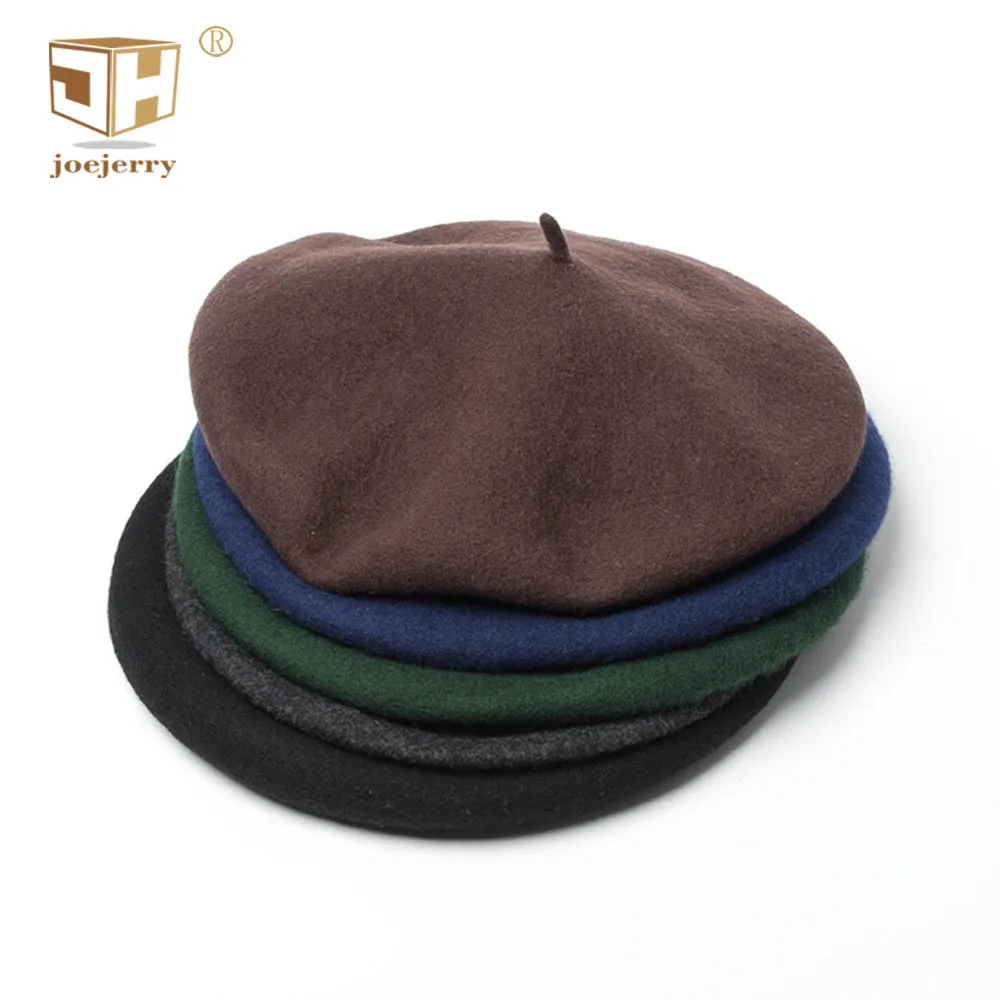 joejerry boina de lana militar francés sombreros de los hombres gorras planas pintor sombrero grande mujer mujer Y200110