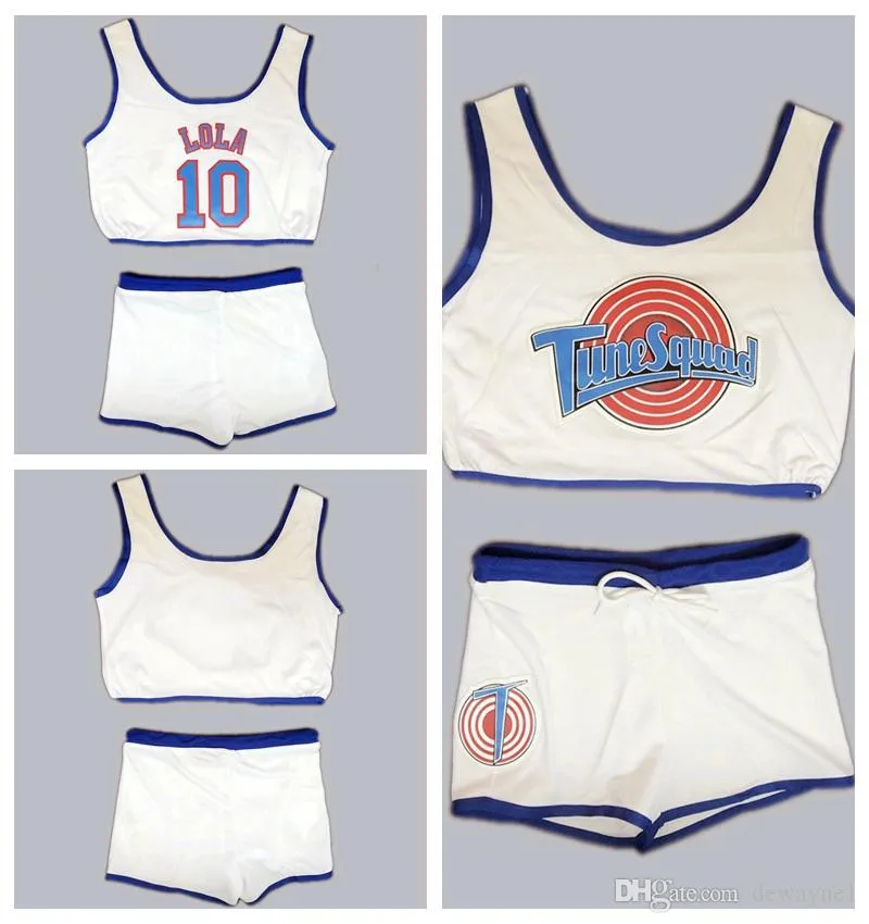 Space Jam Tune Squad Ladies Set Girls Jersey With Shorts LOLA White Basketball Jersey Stitched XS S M L XL