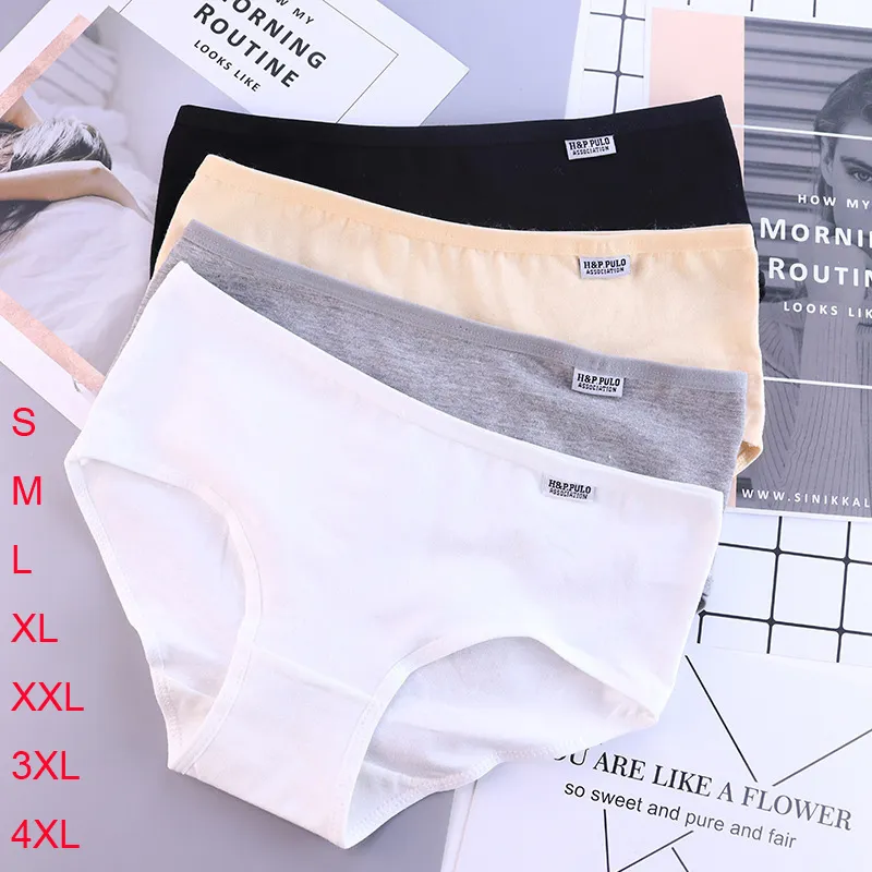 6PCS M-XL(Regular + plus size) Fashion underwear Women's Pure cotton pure  color cotton underpants Briefs Underwear Panties Newest