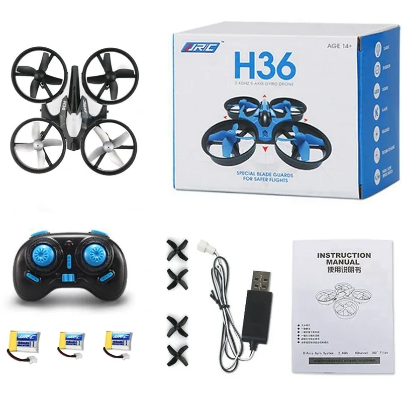 3 Batterijen Mini Drone RC Quadcopter Fly Helicopter Blade Inductrix Drons Quadrocopter Speelgoed voor kinderen JJRC H36 DRON COPER