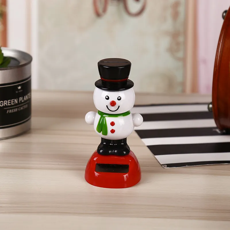 Lot De 4 Jouets Dansants à énergie Solaire Noël - Père Noël, Renne, Bonhomme De Neige, Pingouin Pour Tableau De Bord Voiture Ou Décoration