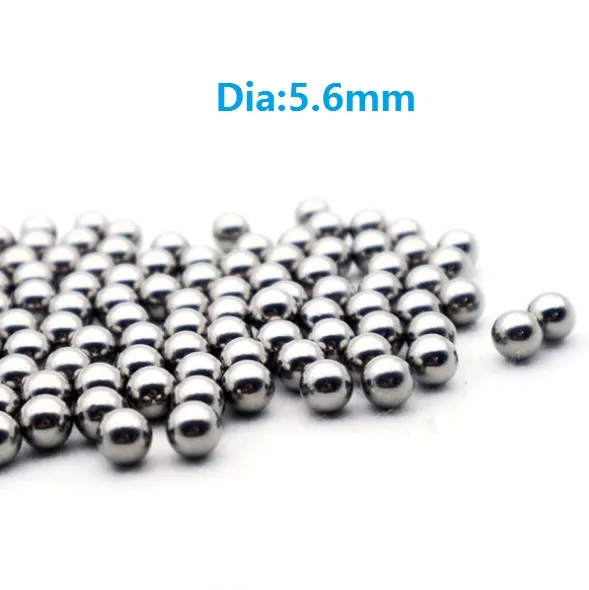 Sfera in acciaio da 1 kg / lotto Dia 5,6 mm sfere in acciaio ad alto tenore di carbonio con precisione G100 diametro 5,6 mm