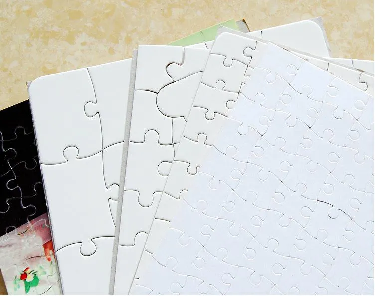 Sublimation Blanks Puzzles White Jigsaw Puzzle Blank Puzzles DIY Blank  Puzzle For Sublimation Transfer Thermal Transfer Heat Press Printing Crafts