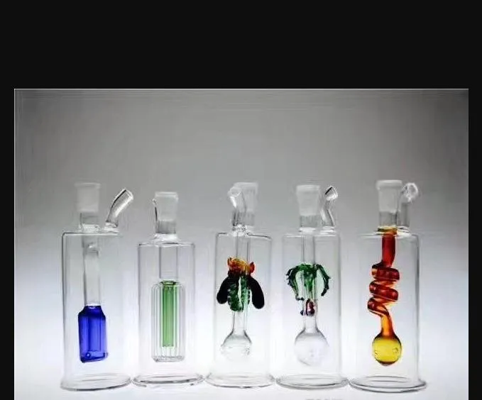 Högkvalitativa mini glasslangar, nya unika glas bongs glasrör Vattenrör Hookah oljeplattor rökning med droppe