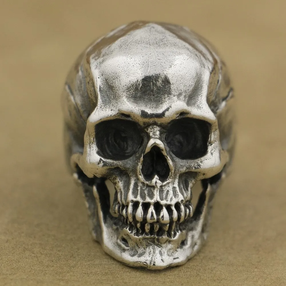 LINSION 925 Plata Esterlina Detalle Alto Anillo De Calavera Para
