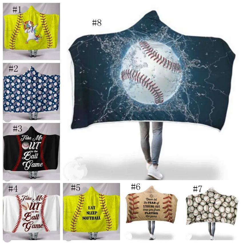 Softball Hooded Sherpa Kids Hooded Blanket 24 Printed Designs For